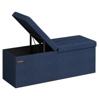 Songmics Storage Ottoman Foldable Storage Bench 15 X 43 X 15 Inches Flipping Lid 660 Lb Load Capacity For Entryway Living