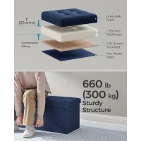 Songmics Storage Ottoman Foldable Storage Bench 15 X 43 X 15 Inches Flipping Lid 660 Lb Load Capacity For Entryway Living