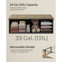 Songmics Storage Ottoman Foldable Storage Bench 15 X 43 X 15 Inches Flipping Lid 660 Lb Load Capacity For Entryway Living