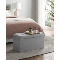 Songmics Storage Ottoman Foldable Storage Bench 15 X 30 X 15 Inches Flipping Lid 660 Lb Load Capacity For Entryway Living