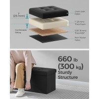 Songmics Storage Ottoman Foldable Storage Bench 15 X 43 X 15 Inches Flipping Lid 660 Lb Load Capacity For Entryway Living