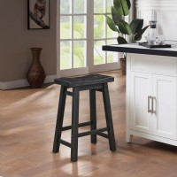 Boraam Sonoma Backless Saddle Kitchen Counter Stool Black Charcoal