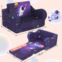 Momcaywex Astronaut Kids Sofa 2In1 Kids Couch Fold Out Convertible Sofa To Bed For Girls And Boys