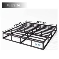 Hueiis Full Box Spring 9 Inch High Profile Strong Metal Frame Mattress Foundation Quiet Noisefree Easy Assembly 3000Lbs Max W