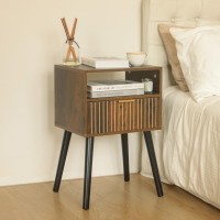 Maxsmeo Small Nightstand Wood Bedside Table With Drawer Modern End Table For Bedroom And Small Spaces Solid Wood Legs Easy As