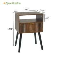 Maxsmeo Small Nightstand Wood Bedside Table With Drawer Modern End Table For Bedroom And Small Spaces Solid Wood Legs Easy As