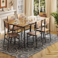 Qsun 63 Extendable Dining Table Set For 46 People 7Piece Dining Table Set For 6 People With 6 Chairs Mdf Wood Board Kitch