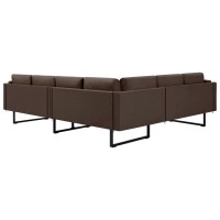 Vidaxl - Corner Sofa, Plush Brown Fabric, Spacious Seating Area, Elegant Design, Comfort And Durability, Perfect For Home Or Office Spaces