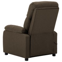 Vidaxl Massage Recliner In Brown - Comfort And Relaxation With Adjustable Backrest And Footrest, Relaxing Massage And Heating Functions, Durable Fabric Upholstery And Convenient Side Pocket