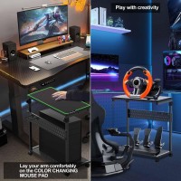 Oneny Ergonomic Pc Stand For Desktop Tower Height Adjustable Wlockable Caster Pegboard Mouse Pad 2Tier Steel Frame Super