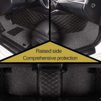 Custom All-Weather Protection Car Floor Mats For Alfa Romeo Giulietta 2014 2015 2016, Artificial Leather Front Rear Floor Liners Full Coverage Anti-Slip Carpet Pads Styling Accessories