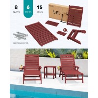 Serwall Patio Chaise Lounge Chair Set Of 2 5 Positions Adjustable Hdpe Outdoor Lounge Chair For Pool Poly Lounge Chair With Ro