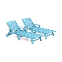 Serwall Patio Chaise Lounge Chair Set Of 2 5 Positions Adjustable Hdpe Outdoor Lounge Chair For Pool Poly Lounge Chair With Ro