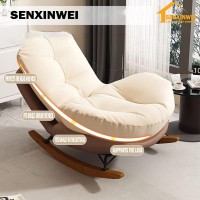 Bedroom Decorative Chair, Movie Watching Chair, Modern Swing Decorative Living Room Armchair, Suede Material, Nap Balcony Home Leisure Rocking Chair Sofa Reclining And Sleeping Lounge Chair (Brown)