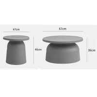 Sjioueot Sofa Side Table, Simple Living Room Small Pe Corner Table/Round Coffee Table/Storage Rack, Bedroom Bedside Table (Color : A, Size : 47X46Cm)