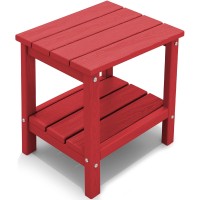 Kingyes Double Layer Outdoor Side Table Bright Red