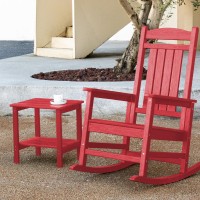 Kingyes Double Layer Outdoor Side Table Bright Red