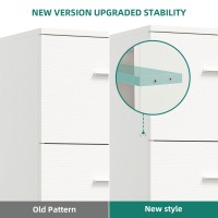 Dwvo 4-Drawer File Cabinet With Lock, Filing Cabinet For Letter A4-Sized Files, Upgraded, White