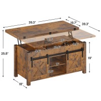 Sedeta Lift Top Coffee Table 4 In 1 Convertible Coffee Tables With Storage And Hidden Compartment For Living Room Farmhouse Co