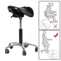 Sfklyu Saddle Stool Ergonomic Saddle Chair Dental Chair Saddle Stool Salons Stools, Adjustable Height,56~70Cm