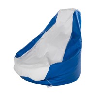 Lippert Taylor Made Marine Bean Bag Chair For Boats, Docks, Beaches, Marine Grade Vinyl, Twin-Zipper Design, Weather-Resistant, Water-Repellent, Carrying Handles, White/Blue - 2020193614