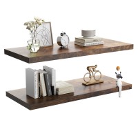 Jpnd Wall Shelf Set Of 2 Floating Shelves 36 In W X 10 In D X 1 In H Wooden Floating Wall Shelf With Invisible Brackets For Li