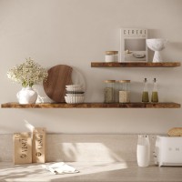 Jpnd Wall Shelf Set Of 2 Floating Shelves 36 In W X 10 In D X 1 In H Wooden Floating Wall Shelf With Invisible Brackets For Li