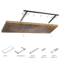 Jpnd Wall Shelf Set Of 2 Floating Shelves 36 In W X 10 In D X 1 In H Wooden Floating Wall Shelf With Invisible Brackets For Li