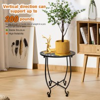 Outdoor Side Table For Small Spaces  Versatile 14 Inch Round Metal End Table For Patio Balcony Yard Porch Garden Bedside  Anti-Rust And Waterproof Accent Table For Indoor Outdoor Use  Easy Assembly