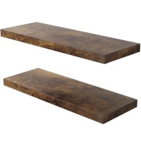 Jpnd Wall Shelf Set Of 2 Floating Shelves 36 In W X 1275 In D X 2 In H Wooden Floating Wall Shelf With Invisible Brackets For