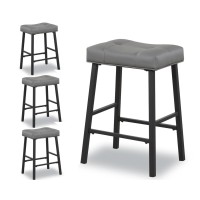 Kairuituch Counter Height Bar Stools Set Of 4 24 Inch Backless Bar Stools Upholstered Padded Barstools For Kitchen Counter Is