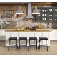 Kairuituch Black Bar Stools Set Of 4 24 Inch Counter Height Barstools With Upholstered Seat Padding Bar Stools For Kitchen Cou