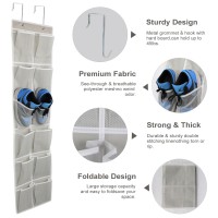 Gomaji Over The Door 12 Pocket Hanging Shoe Organizer Gray