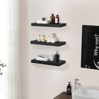 Colima Floating Shelves For Wall Black Wood Wall Shelf For Bedroom 15 Inch Wall Mounted Floating Shelves For Bathroom Living Ro