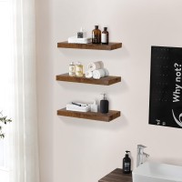 Colima Floating Shelves For Wall Brown Wood Wall Shelf For Bedroom 15 Inch Wall Mounted Floating Shelves For Bathroom Living Ro