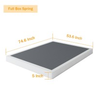 Shland Box Spring Full 5 Inch Low Profile Heavy Duty Metal Mattress Foundation With Easy Clean Fabric Bed Cover Nonslip No No