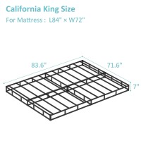 Upcanso 7 Inch California King Box Spring Bed Base Low Profile Metal Cal King Box Spring With Fabric Cover 3000 Lbs Max Weight