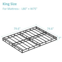 Upcanso 7 Inch King Box Spring Bed Base Low Profile Metal Box Spring King With Fabric Cover 3000 Lbs Max Weight Capacity Mattr