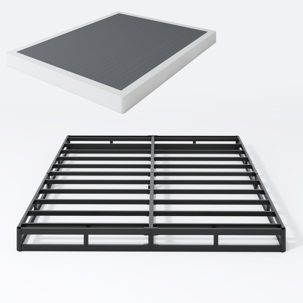 Shland King Box Spring 5 Inch Box Springs King Size Basics Bed Base Mattress Foundation Black Heavy Duty Metal Structure With