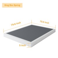 Shland King Box Spring 5 Inch Box Springs King Size Basics Bed Base Mattress Foundation Black Heavy Duty Metal Structure With