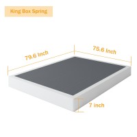 Shland King Box Spring 7 Inch King Size Box Spring And Cover Set 3000Lbs Heavy Duty Metal Mattress Foundation With Easy Clean