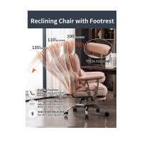 Efomao Desk Office Chair 400Lbs Big And Tall Office Chair Pu Leather Computer Chair Executive Office Chair With Foot Rest Li