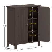 Super Deal Modern Bathroom Floor Storage Cabinet With Adjustable Shelf And Double Door Rust Proof Living Room Modern Home Furni