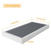 Shland Twin Box Spring 5 Inch Low Profile Heavy Duty Metal Structure With Easy Clean Fabric Bed Cover Nonslip No Noise Easy