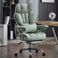 Efomao Desk Office Chair 400Lbs Big And Tall Pu Leather Computer Chair Executive Office Chair With Leg Rest And Lumbar Support