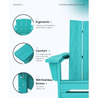 Serwall Modern Folding Adirondack Chair Set Of 4 Oversized Folding Adirondack Chair With Curved Backrest Hdpe Outdoor Adironda