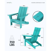 Serwall Modern Folding Adirondack Chair Set Of 4 Oversized Folding Adirondack Chair With Curved Backrest Hdpe Outdoor Adironda