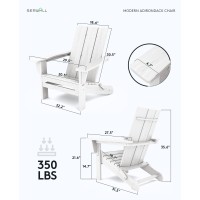 Serwall Modern Folding Adirondack Chair Set Of 4 Oversized Folding Adirondack Chair With Curved Backrest Hdpe Outdoor Adironda