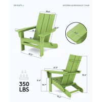 Serwall Modern Folding Adirondack Chair Set Of 4 Oversized Folding Adirondack Chair With Curved Backrest Hdpe Outdoor Adironda