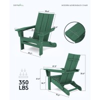 Serwall Modern Folding Adirondack Chair Set Of 2 Oversized Folding Adirondack Chair With Curved Backrest Hdpe Outdoor Adironda